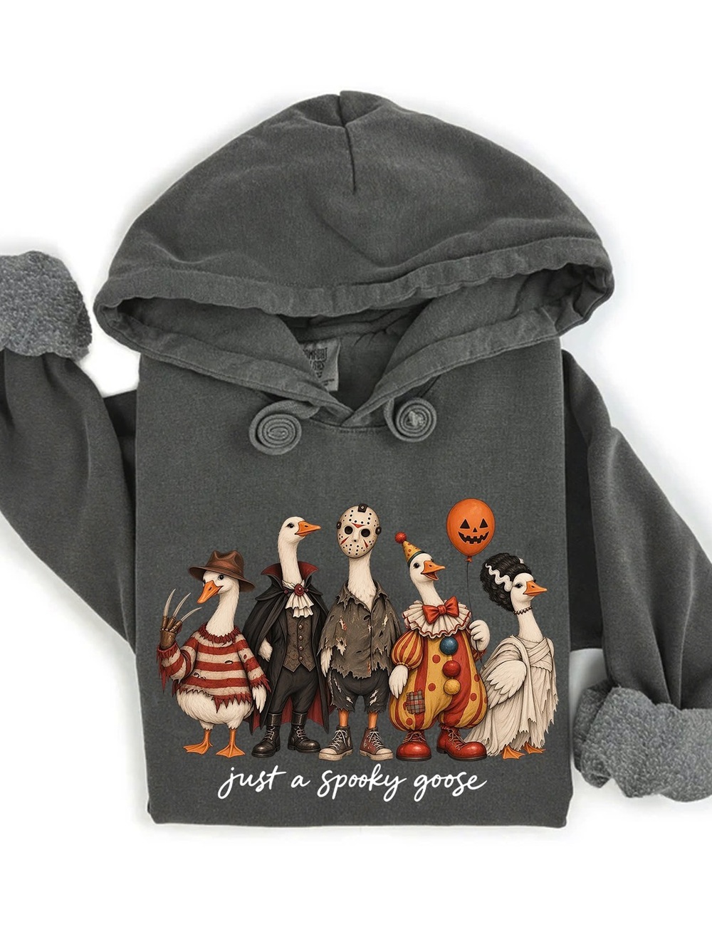 Comfort Colors pepper 'Just a Spooky Goose' Men's Hoodie